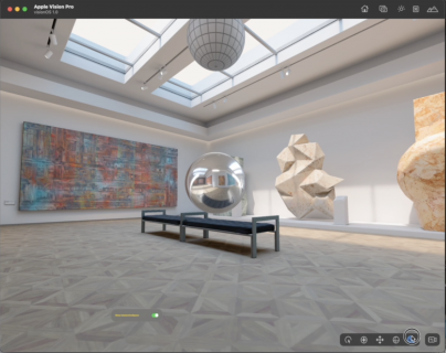 a room in a virtual museum created with visionOS